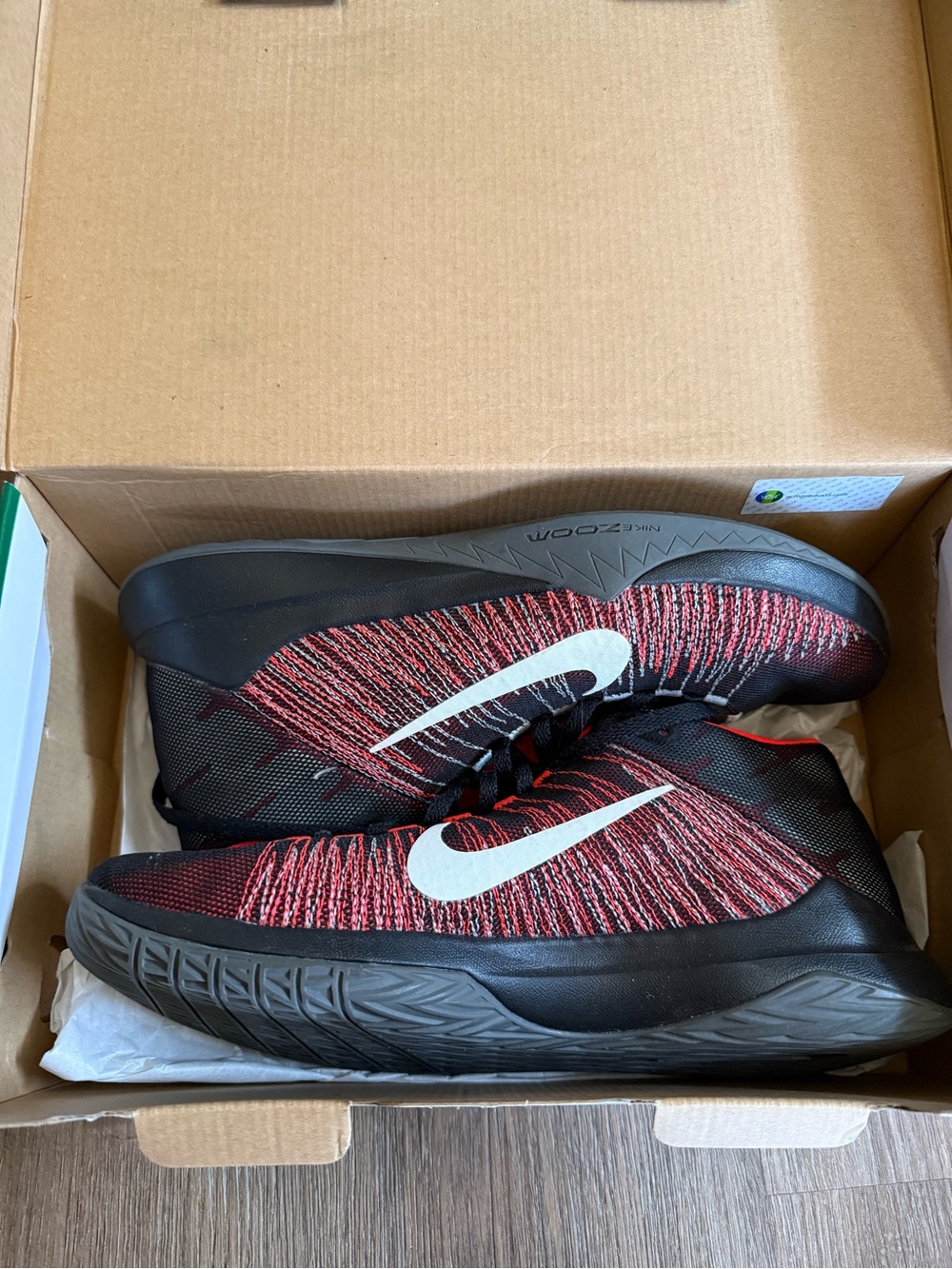 Nike Men’s basketball Shoes - Black/Red with White Swoosh